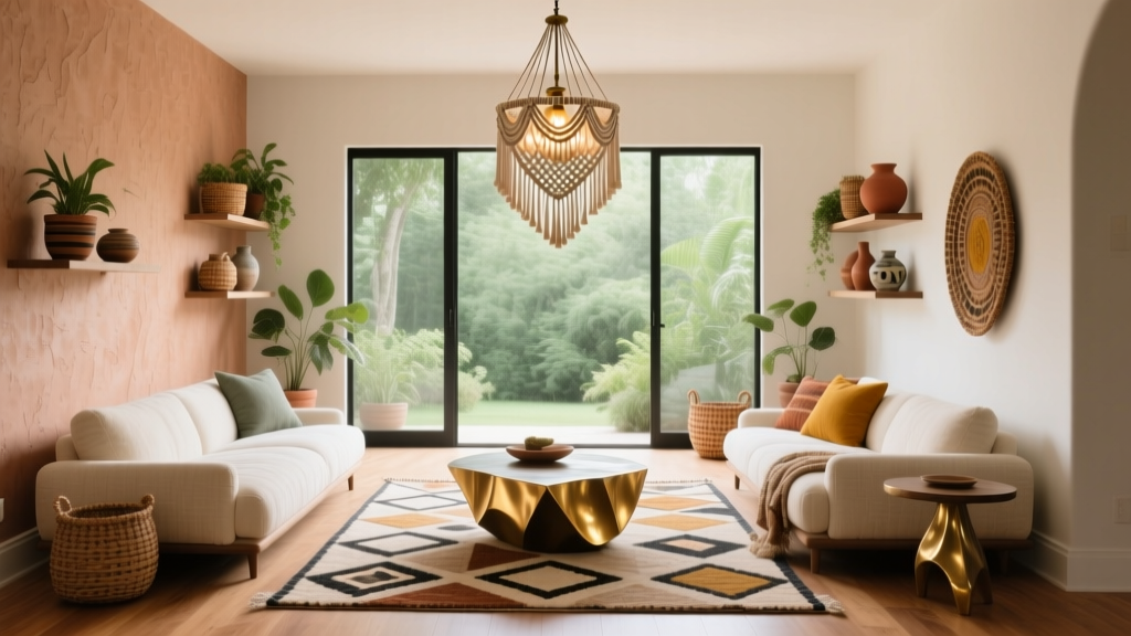 Living Room Polished Bohemian Style - The Decor Mag