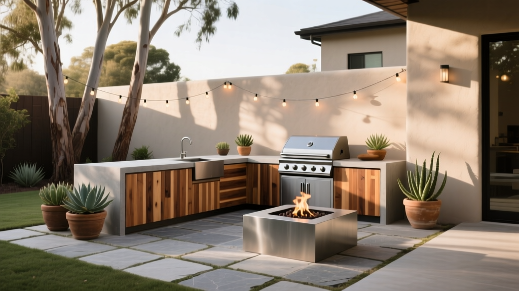Outdoor Kitchen Cedar Plank Grill Setup - The Decor Mag
