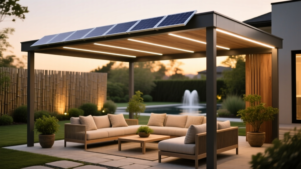 Outdoor Pergola Solar Light Integration - The Decor Mag
