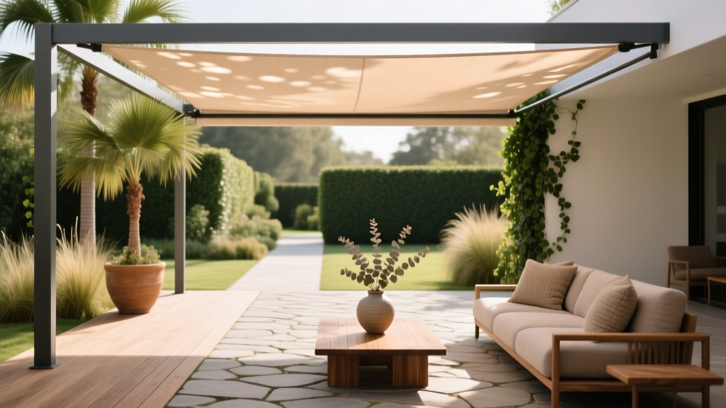 Outdoor Pergola with Retractable Canopy - The Decor Mag