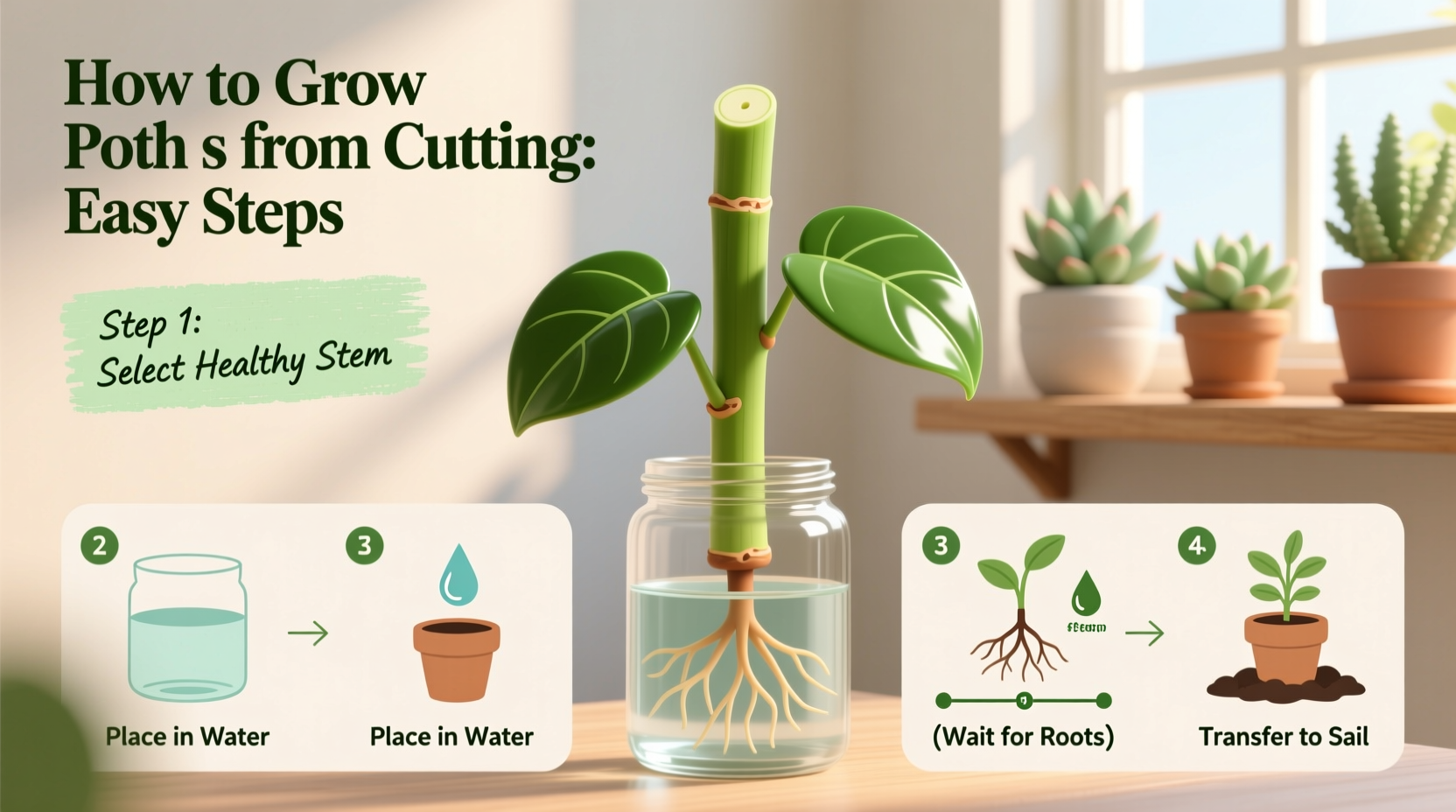 How to Grow Pothos from Cutting: Easy Steps