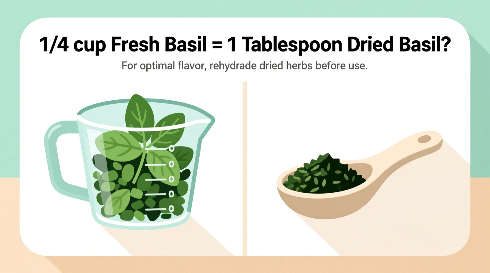 How Much Dried Basil Equals 1/4 Cup Fresh Basil?