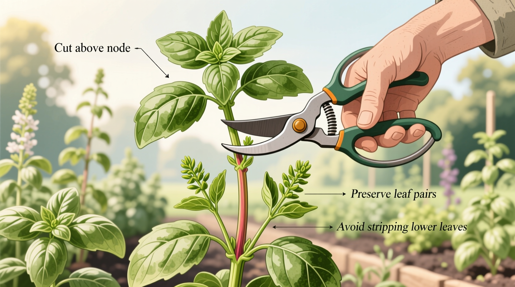How to Trim Back Basil Plant Properly