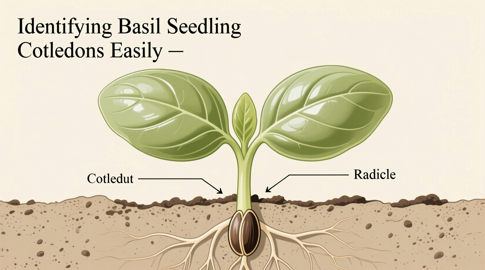 How to Identify Basil Seedling Cotyledons Easily