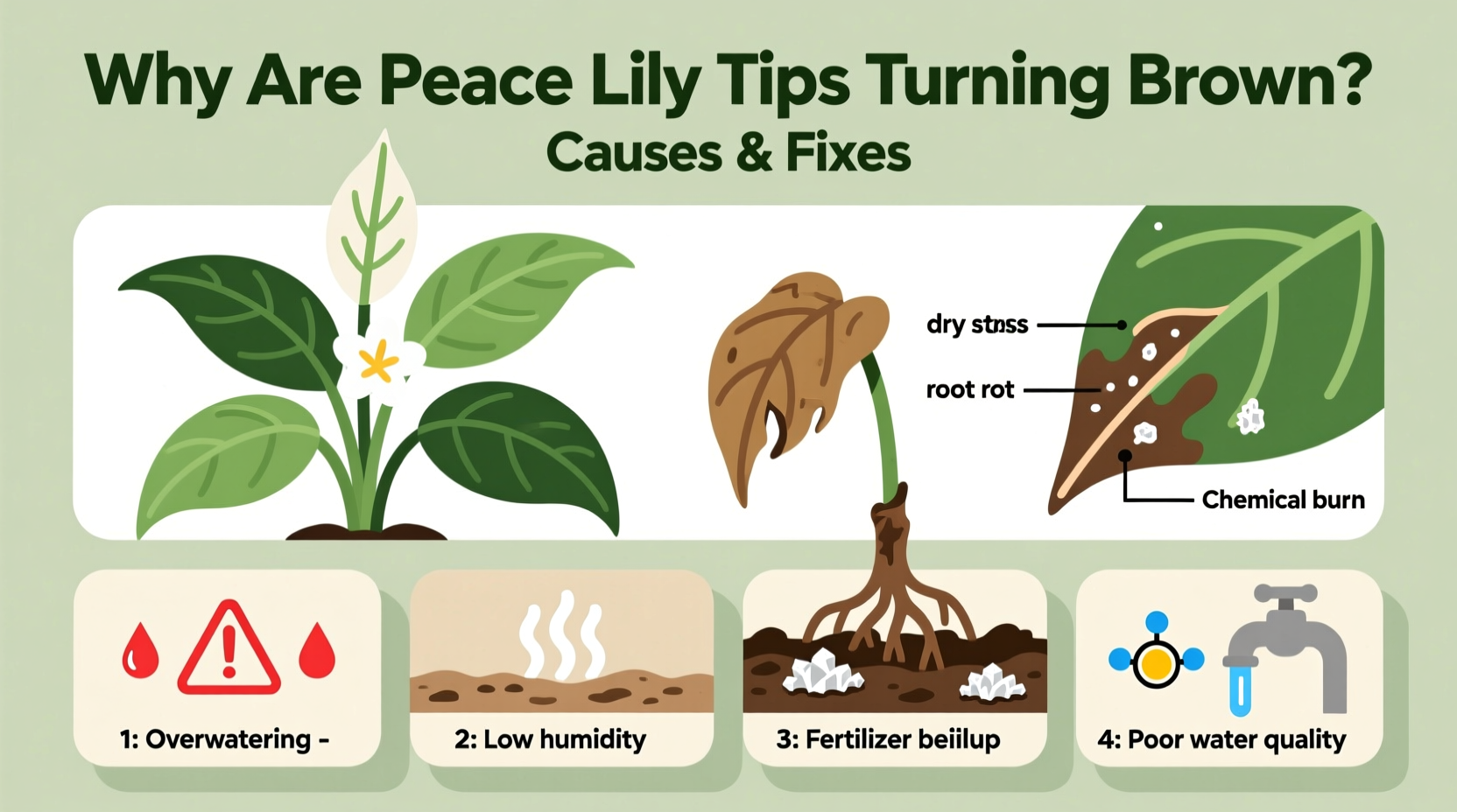 Why Are Peace Lily Tips Turning Brown? Causes & Fixes