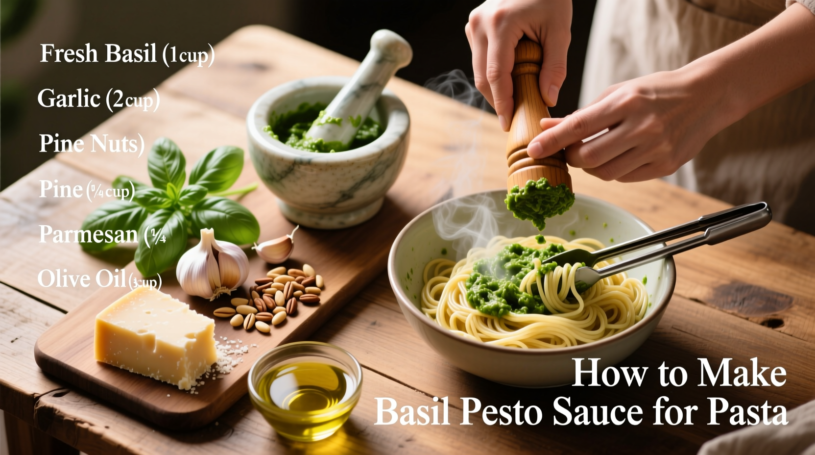 How to Make Basil Pesto Sauce for Pasta