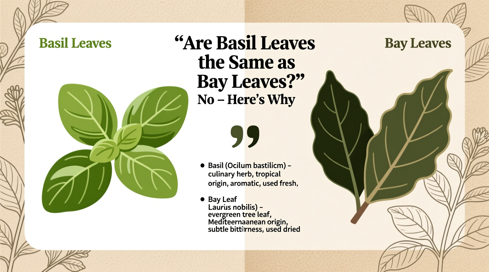 Are Basil Leaves the Same as Bay Leaves? No – Here's Why