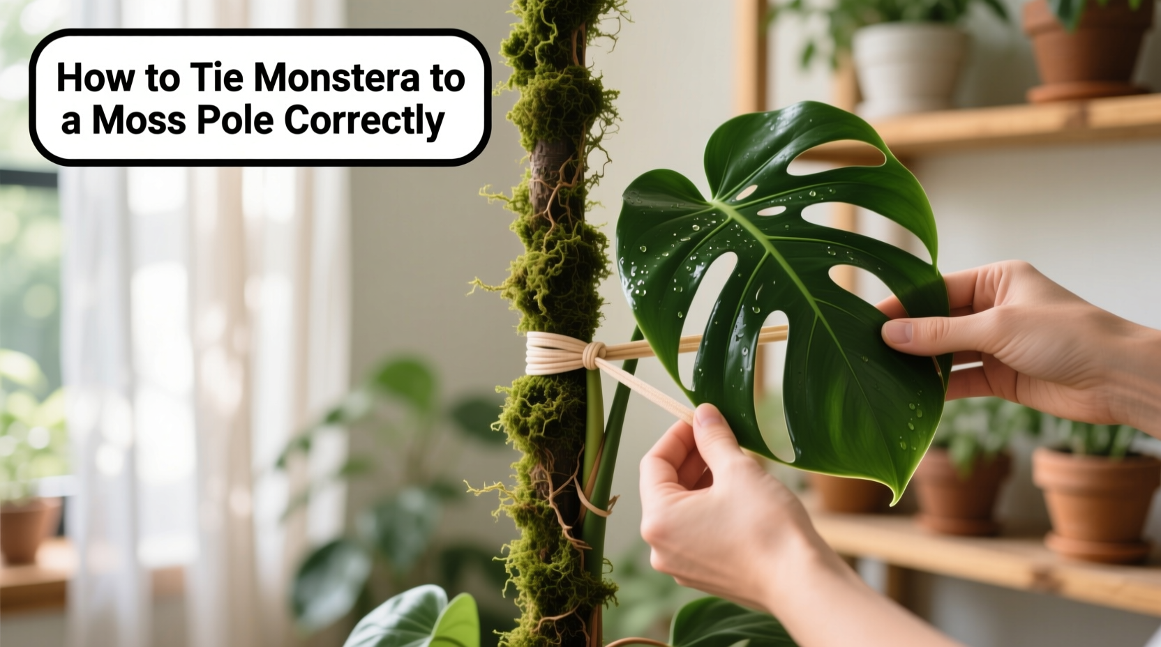 How to Tie Monstera to a Moss Pole Correctly