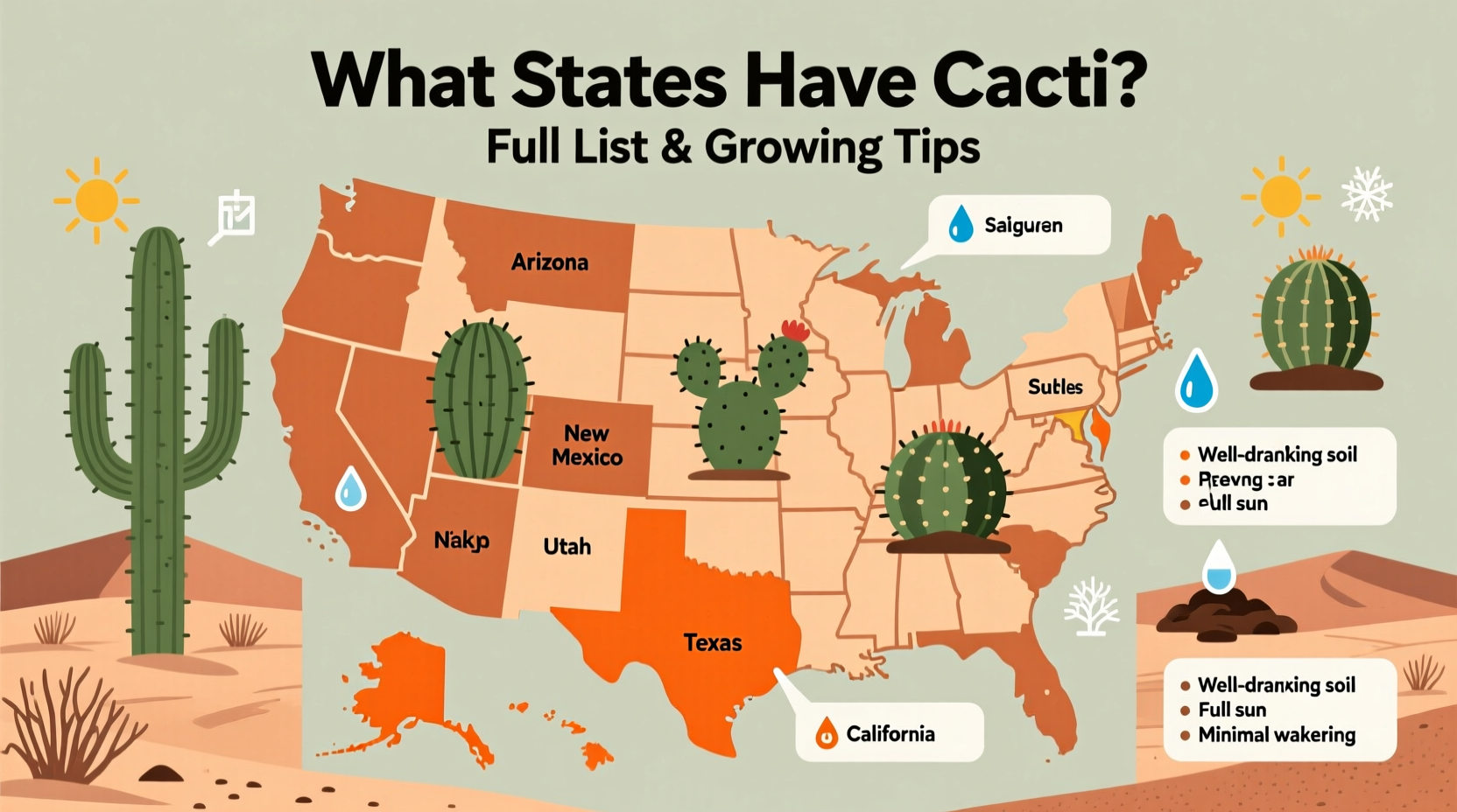 What States Have Cacti? Full List & Growing Tips