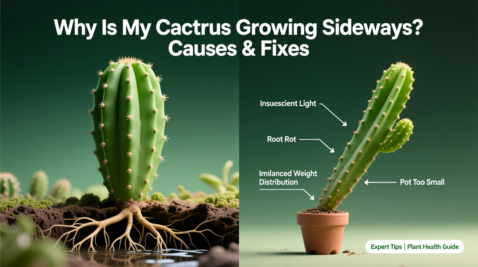 Why Is My Cactus Growing Sideways? Causes & Fixes