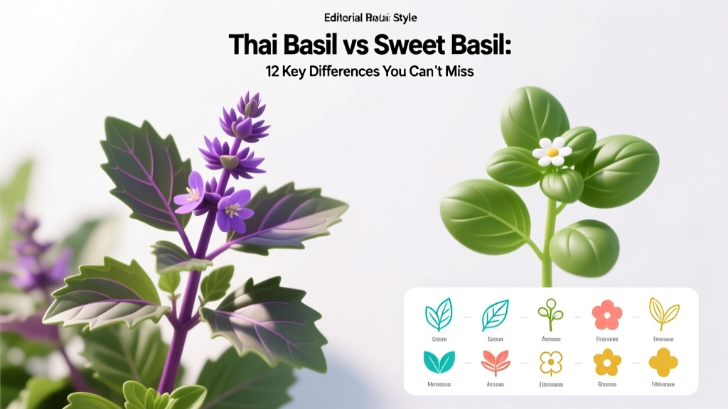 Thai Basil vs Sweet Basil: Visual Identification Guide with 12 Key Differences