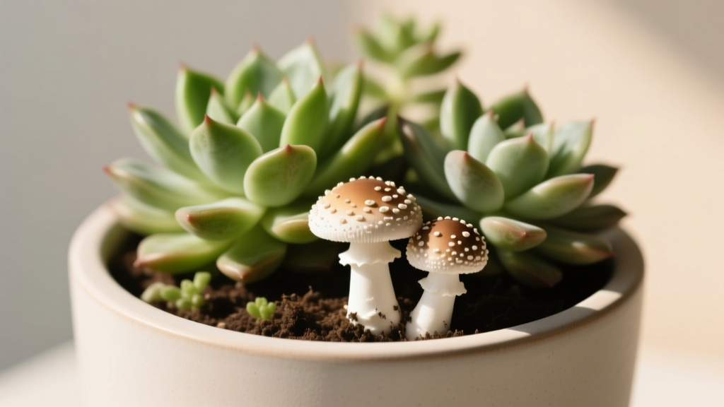 Succulent why are there mushrooms growing in my indoor plants? Here’s exactly what those white or brown fungi mean—and 5 science-backed steps to stop them *before* root rot sets in (no repotting required in 72% of cases)