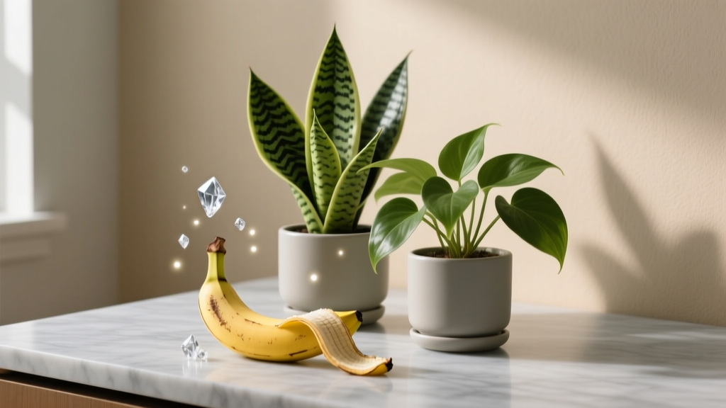 Are banana peels good for indoor plants for beginners? The truth about potassium, mold risks, and 3 foolproof ways to use them—without killing your snake plant or pothos.