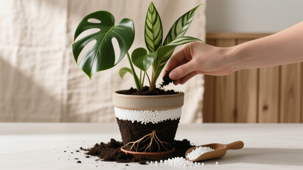 How Much Perlite to Add to Indoor Plants Repotting Guide: The Exact Ratios That Prevent Root Rot (Without Drying Out Your Monstera, ZZ Plant, or Pothos)