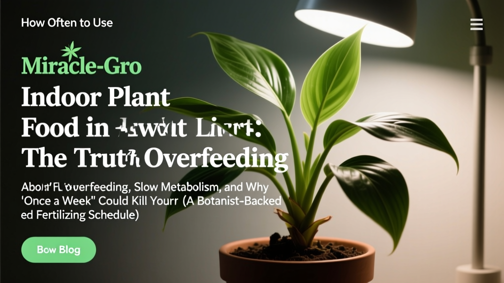 How Often to Use Miracle-Gro Indoor Plant Food in Low Light: The Truth About Overfeeding, Slow Metabolism, and Why 'Once a Week' Could Kill Your ZZ Plant (A Botanist-Backed Fertilizing Schedule)