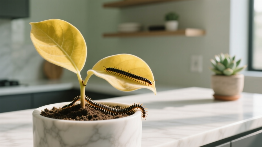 What Are These Centipede-Like Bugs in My Indoor Plant with Yellow Leaves? 5-Step Diagnosis & Rescue Plan That Stops Pest Spread Before Root Rot Sets In