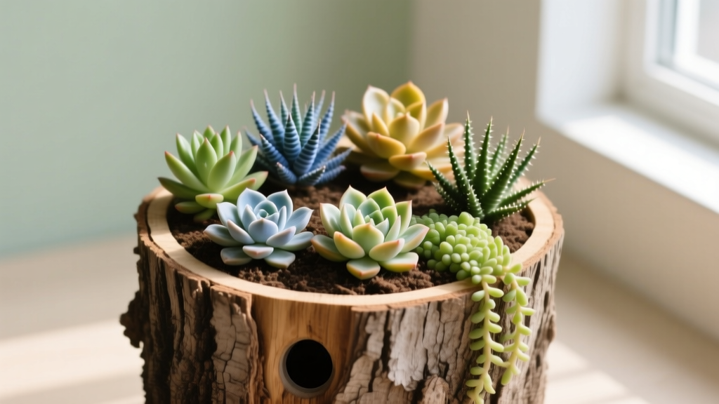 Succulent What to Plant in Tree Stump Indoor: 7 Low-Maintenance, Root-Safe Choices That Thrive Without Rot (No Drainage Holes Required!)