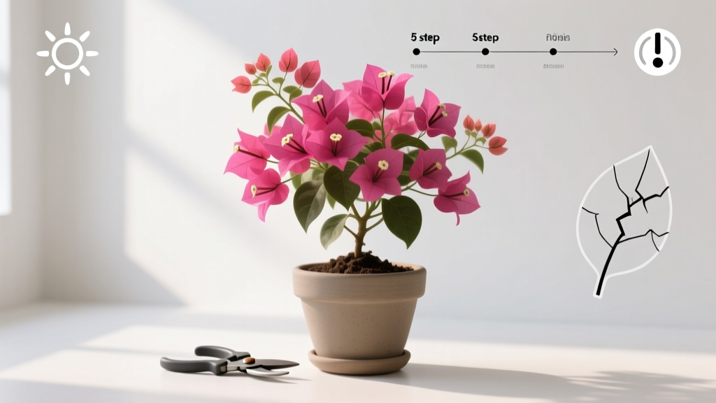 Why Your Indoor Bougainvillea Won’t Bloom (Even With Fertilizer) — The Science-Backed 5-Step Flowering Protocol That Fixes Light, Pruning, Stress & Nutrient Timing in Under 8 Weeks