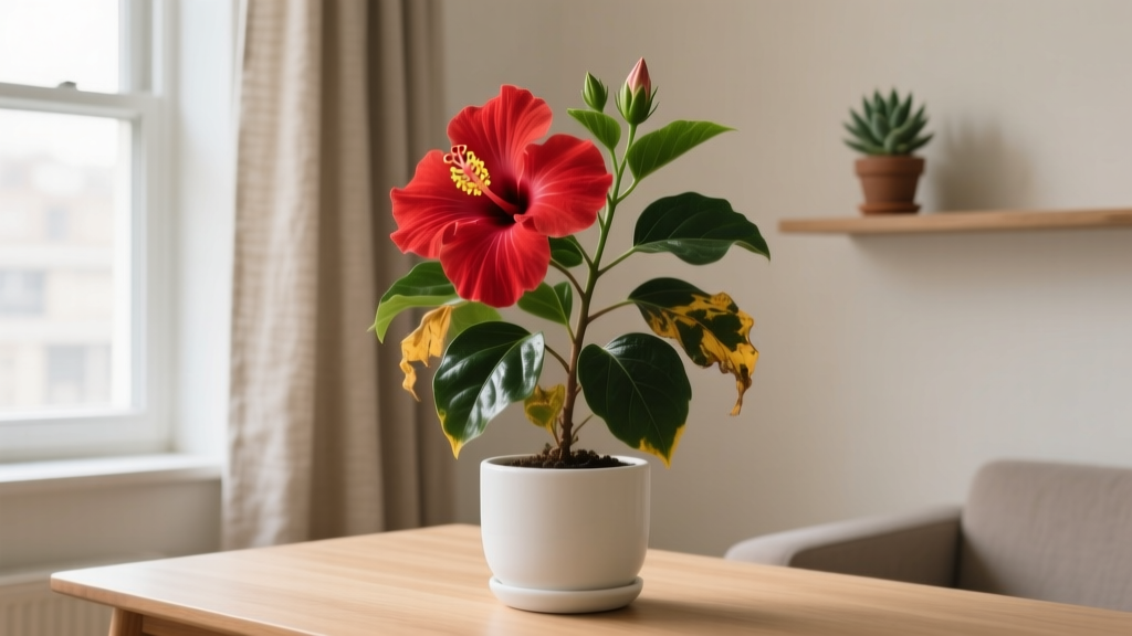 Small How to Grow Hibiscus Plant Indoors: The 7-Step Indoor Hibiscus Survival Guide (No More Yellow Leaves, Dropping Buds, or Stunted Blooms — Even in Low-Light Apartments)