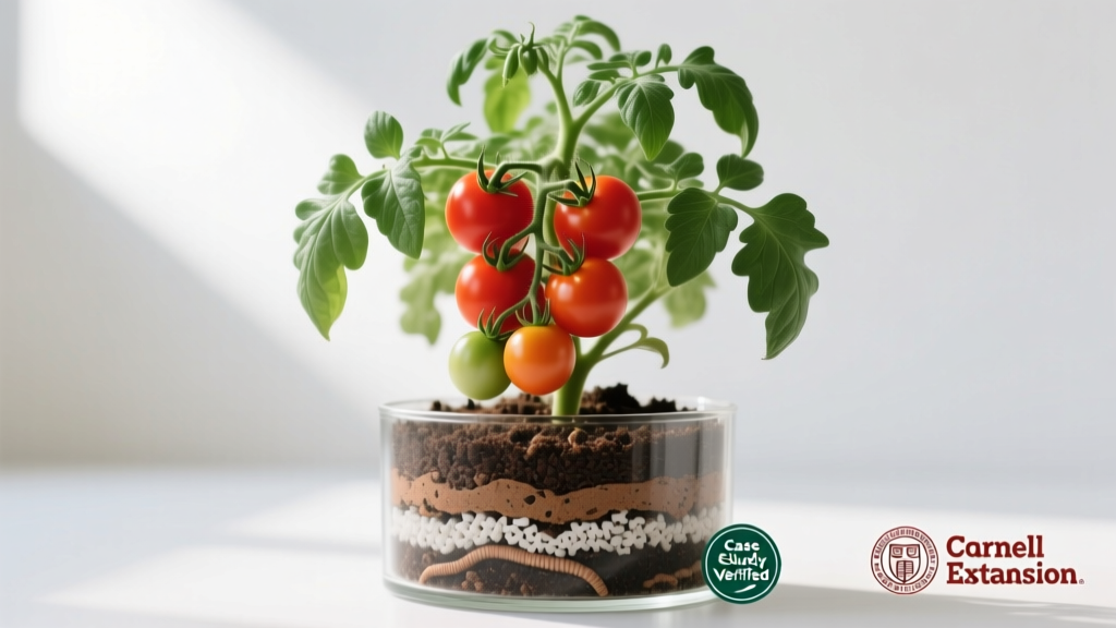 Will a tomato plant produce fruit indoors soil mix? Yes—but only if you ditch the potting soil from the big-box store and build this 4-ingredient living soil blend (backed by Cornell Extension trials and indoor grower case studies)
