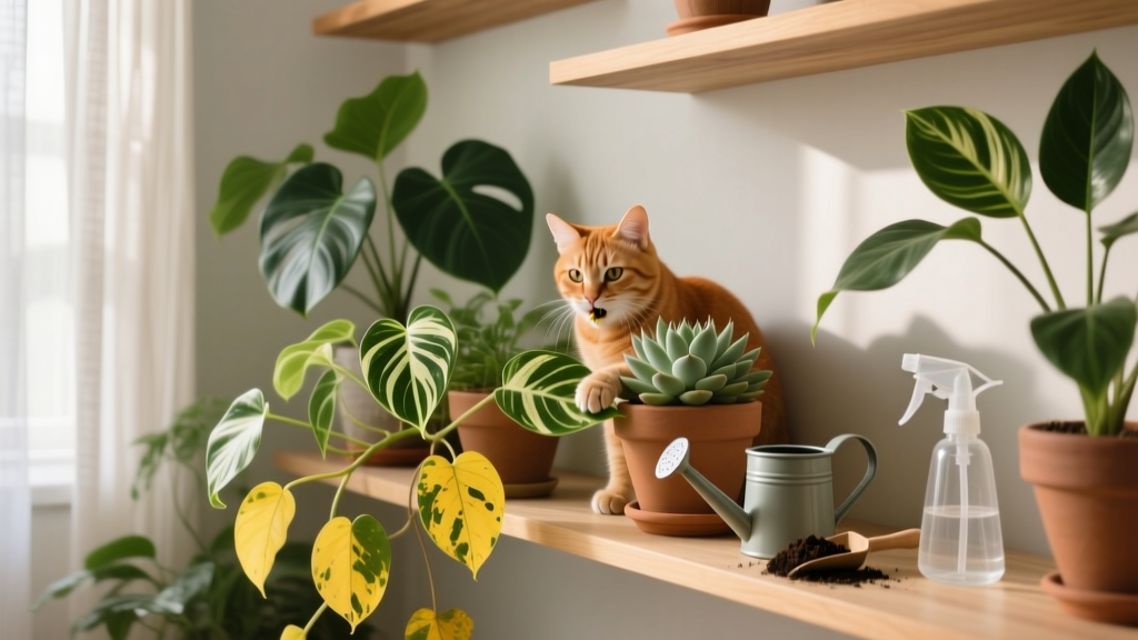 How to Protect Plants from Cats Indoors with Yellow Leaves: 7 Vet-Approved Fixes That Stop Chewing AND Reverse Chlorosis in Under 10 Days