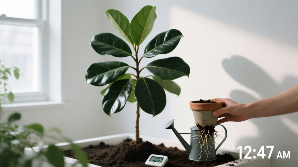 Should You Water Indoor Plants at Night? + Repotting Guide: The Truth About Timing, Root Shock, and Why Your Fiddle Leaf Fig Dropped Leaves After Midnight Watering (Backed by Horticultural Science)