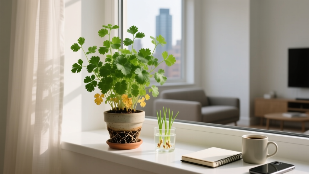 Stop Killing Your Indoor Cilantro: The Exact Watering Schedule + Propagation Blueprint That Grows Full, Flavorful Batches—Even in Low-Light Apartments (No More Yellow Leaves or Leggy Stems!)