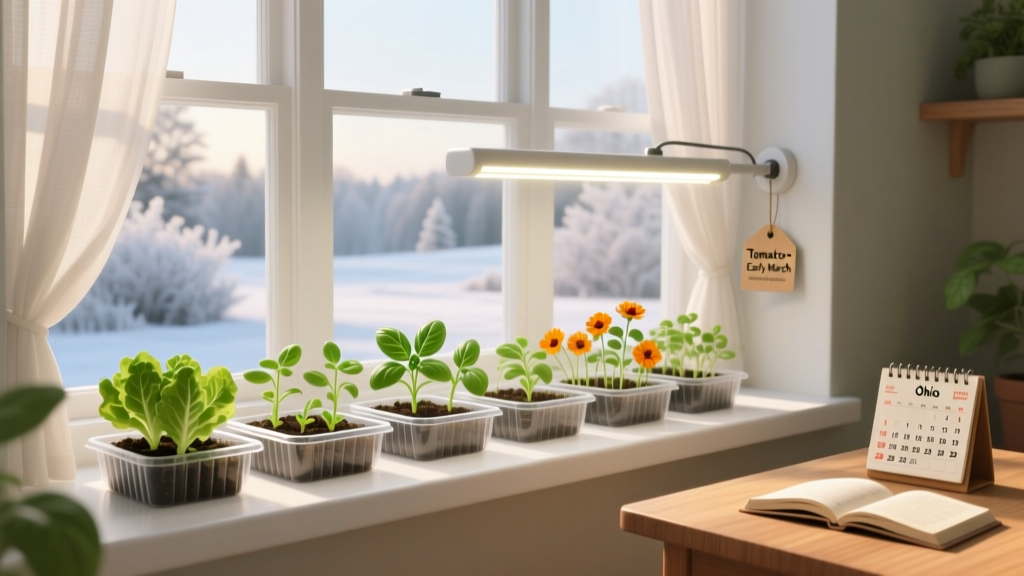 Stop Guessing: The Exact Ohio Indoor Seed-Starting Calendar for Bright Light — When to Sow Each Vegetable & Flower (With Frost Dates, Window Types & LED Fixes)