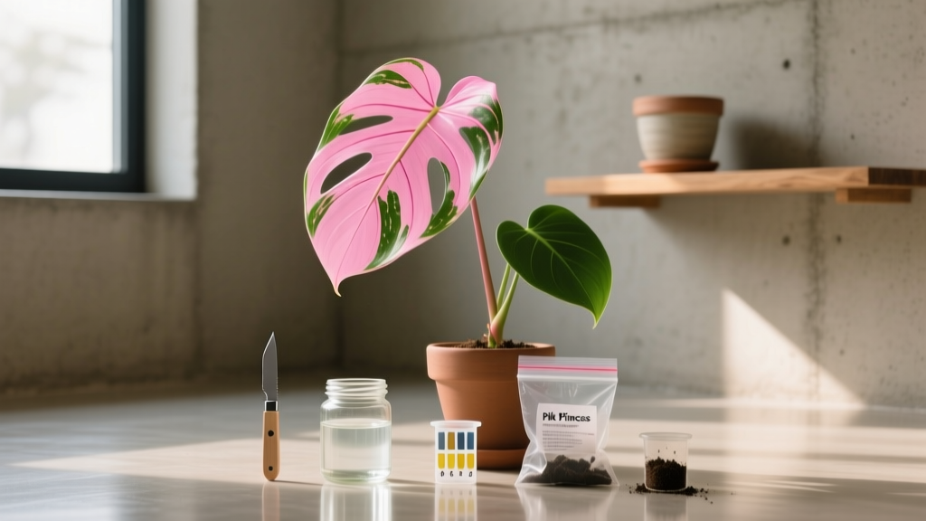 Indoor How to Propagate Pink Princess Plant: The 4-Step Method That Actually Preserves Pink Variegation (No More Brown Stems or Faded Leaves!)