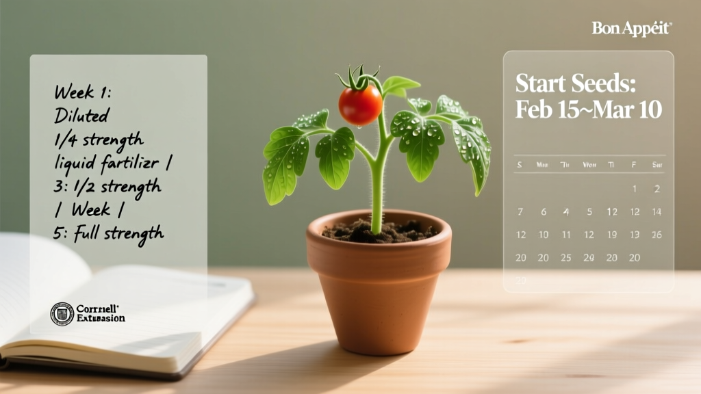 Stop Killing Your Tomato Seedlings: The Exact Indoor Starting Window + Fertilizer Schedule That Doubles Transplant Success (Backed by Cornell Extension & 7 Years of Trial Data)