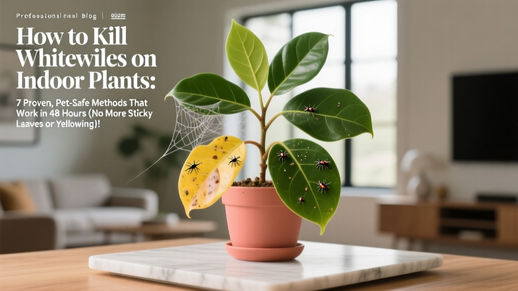 Large How to Kill Whiteflies on Indoor Plants: 7 Proven, Pet-Safe Methods That Work in 48 Hours (No More Sticky Leaves or Yellowing!)