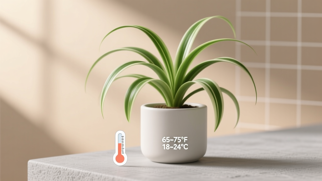 Spider Plant Temperature Guide: The Exact Indoor & Outdoor Ranges That Prevent Browning, Drooping, or Death — Plus When to Move It Outside (Without Shocking It)