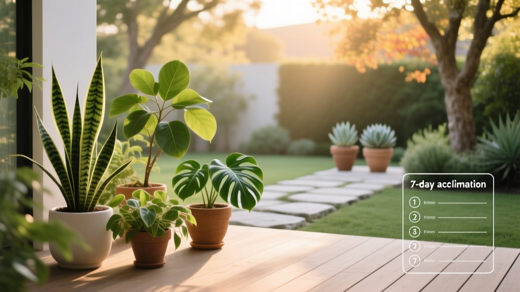 Outdoor What Temp Can Indoor Plants Go Outside? The Exact Temperature Thresholds (Not Guesswork) — Plus 7-Day Acclimation Checklist to Prevent Shock, Sunburn & Leaf Drop