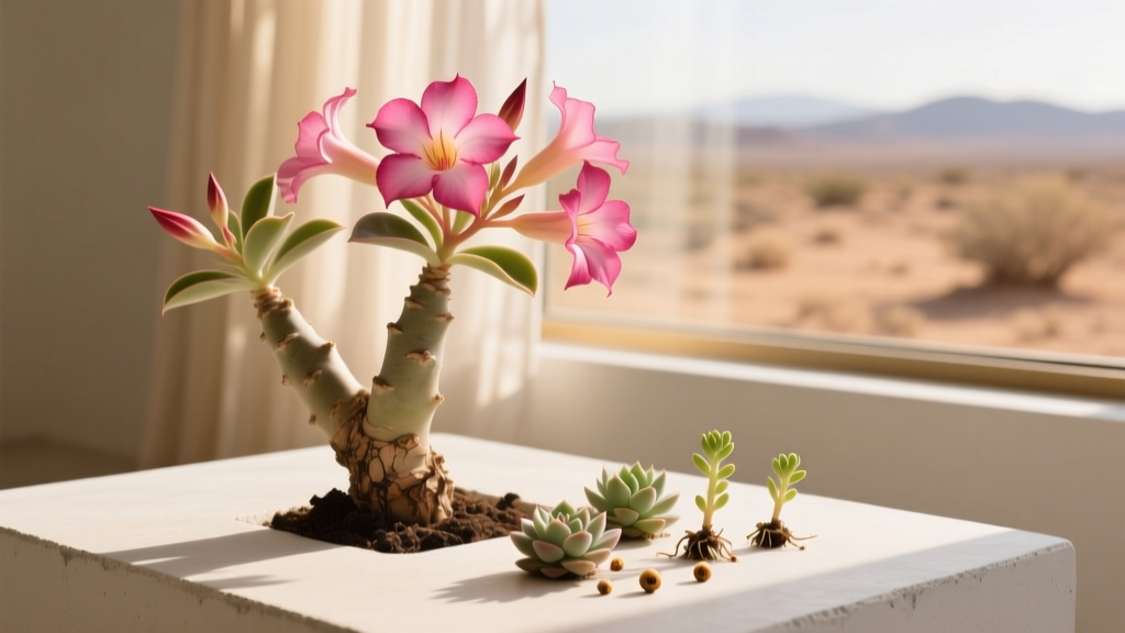 Succulent How to Propagate Desert Rose Plants: The 4-Step Method That Actually Works (Even If You’ve Killed 3 Before)—No Rooting Hormone Needed, Just Sunlight & Patience