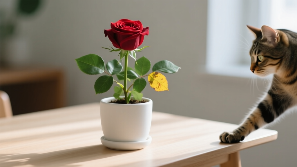 Is Your Indoor Rose Plant Toxic to Cats? How to Safely Revive It Without Risking Your Feline’s Health — A Step-by-Step Vet-Approved Recovery Guide for Stressed, Yellowing, or Drooping Roses