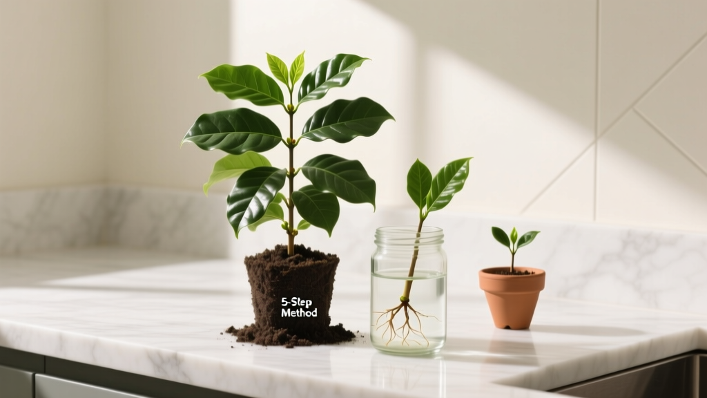 How to Propagate a Coffee Plant Indoors in Bright Light: The 5-Step Method That Actually Works (No Root Rot, No Failed Cuttings — Just Thriving New Plants)