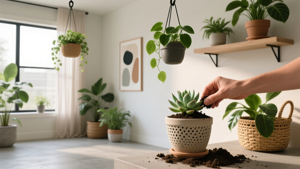 How to Hang Indoor Plants in a Rent House + Repotting Guide: 7 Lease-Friendly Hacks That Prevent Root Rot, Avoid Landlord Drama, and Keep Your Plants Thriving (No Drills, No Damage, No Regrets)