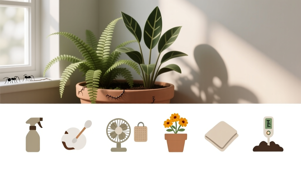 How to Get Rid of Ants on Indoor Plants in Low Light: 7 Gentle, Non-Toxic Steps That Actually Work (Without Killing Your Shade-Loving Ferns or ZZ Plants)