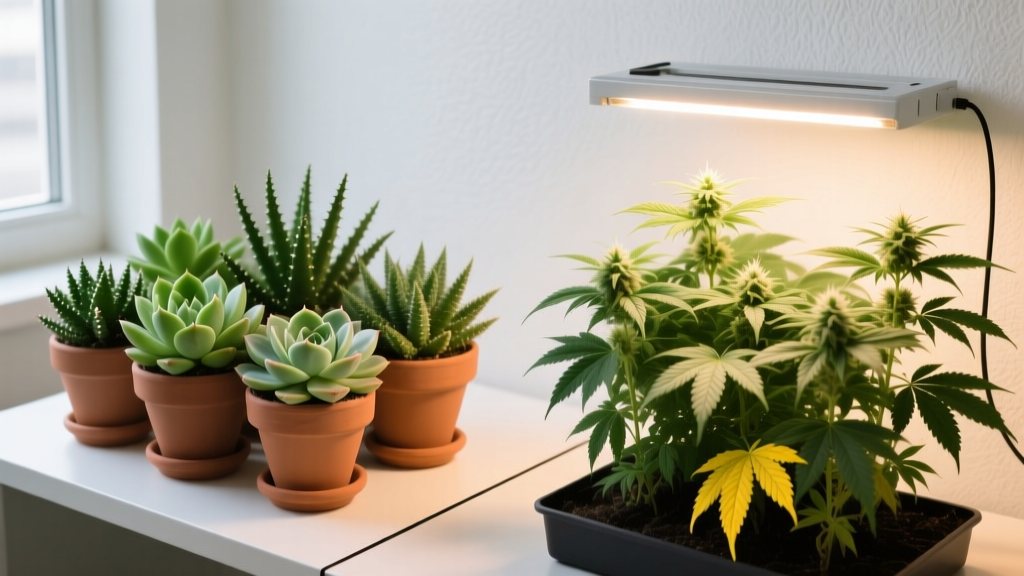 Succulent How Many Hours of Light Do Indoor Weed Plants Need? The Truth About Light Schedules—Why Mixing Succulents & Cannabis Under One Grow Light Is a Recipe for Stunted Growth, Burnt Leaves, and Failed Harvests