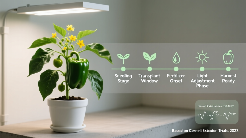When to Use Indoor Plant Light for Peppers Fertilizer Guide: The Exact Light-Fertilizer Timing Chart That Prevents Leggy Seedlings, Nutrient Burn, and 6-Week Delays (Backed by Cornell Extension Trials)