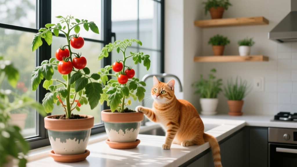 Tomato Plants Indoors & Cats in the Home? Here’s Exactly How to Grow Them Safely — A Vet-Reviewed, Step-by-Step Guide to Preventing Toxicity While Thriving with Fresh Tomatoes Year-Round