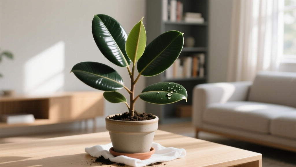 Stop Dusty Leaves & Soggy Soil: The Exact 4-Step Routine for Cleaning Rubber Plant Leaves Indoors AND Refreshing Its Soil Mix (No Leaf Damage, No Root Rot, No Guesswork)