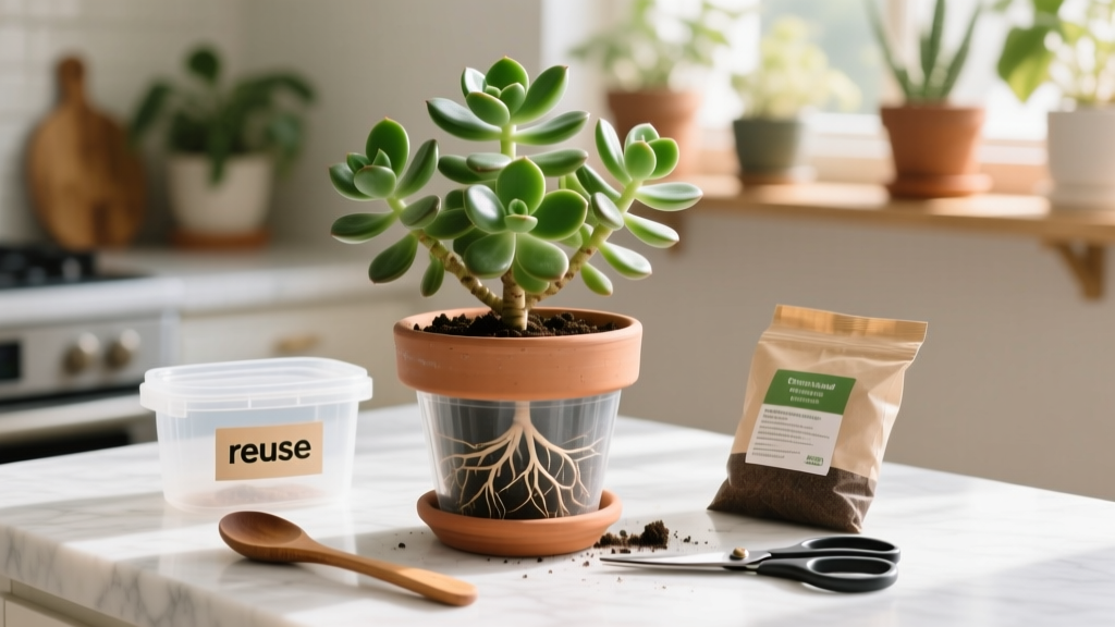 How to Repot an Indoor Jade Plant Under $20: The 7-Minute, Zero-Waste, Budget-Proof Method That Prevents Root Rot & Saves Your Plant (No Fancy Tools Needed)