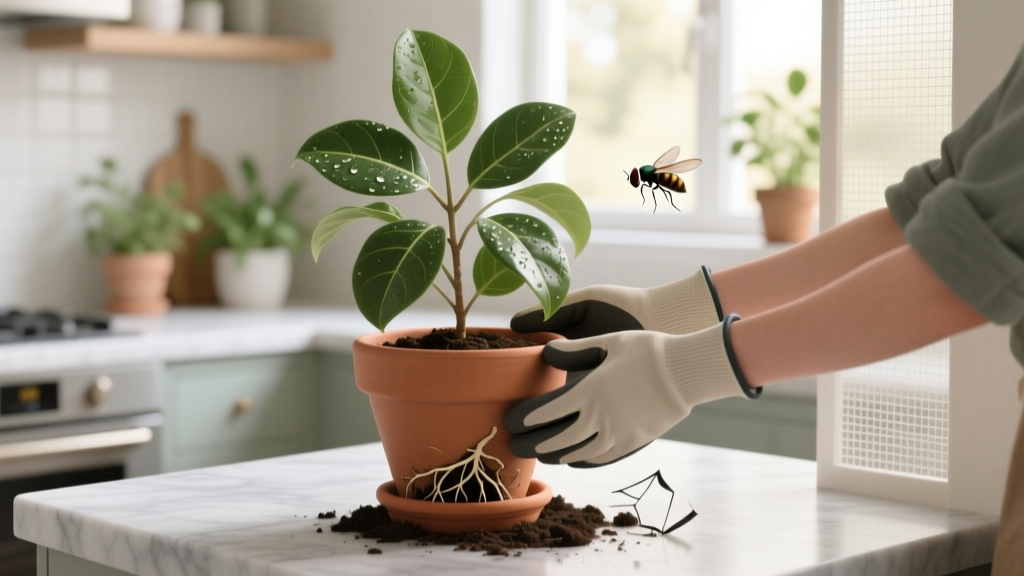 How to Get Rid of Fruit Flies from Indoor Plants: A Repotting Guide That Actually Works (7 Steps That Break the Breeding Cycle—No Sticky Traps or Vinegar Jars Needed)