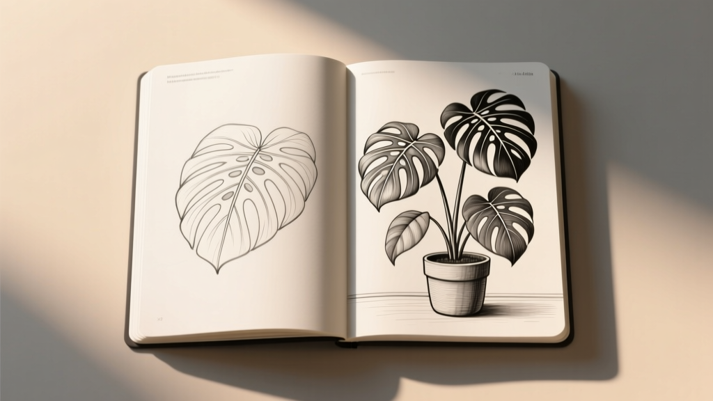 Outdoor Botanical Drawing Method for Indoor Plants