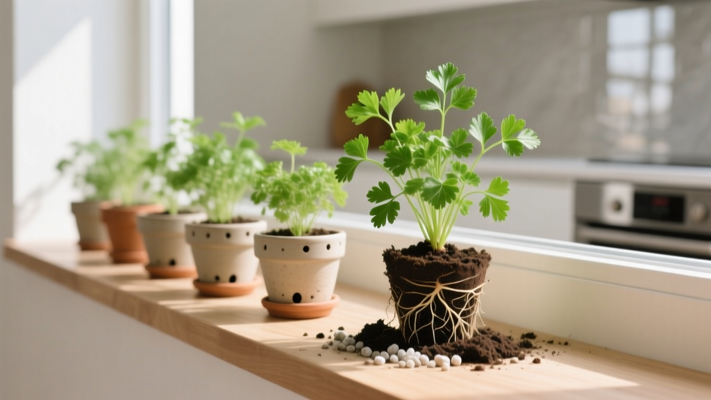 How to Plant Parsley Indoors Repotting Guide: The 7-Step No-Stress Method That Prevents Root Rot, Boosts Leaf Yield by 40%, and Lets You Harvest Fresh Parsley Year-Round (Even in Tiny Apartments)
