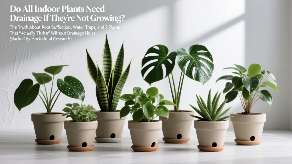Do All Indoor Plants Need Drainage If They’re Not Growing? The Truth About Root Suffocation, Water Traps, and 7 Plants That *Actually Thrive* Without Drainage Holes (Backed by Horticultural Research)