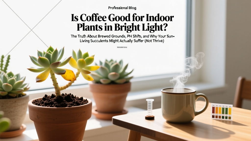 Is Coffee Good for Indoor Plants in Bright Light? The Truth About Brewed Grounds, pH Shifts, and Why Your Sun-Loving Succulents Might Actually Suffer (Not Thrive)
