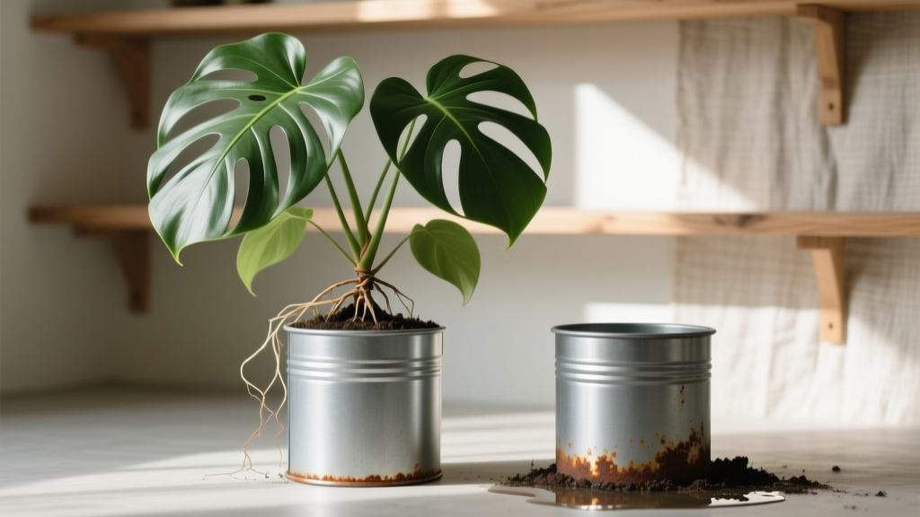 Why Your Indoor Plants Aren’t Growing in Painted Metal Containers (and Exactly How to Fix Each Hidden Problem — From Rust Leaching to Root Suffocation)