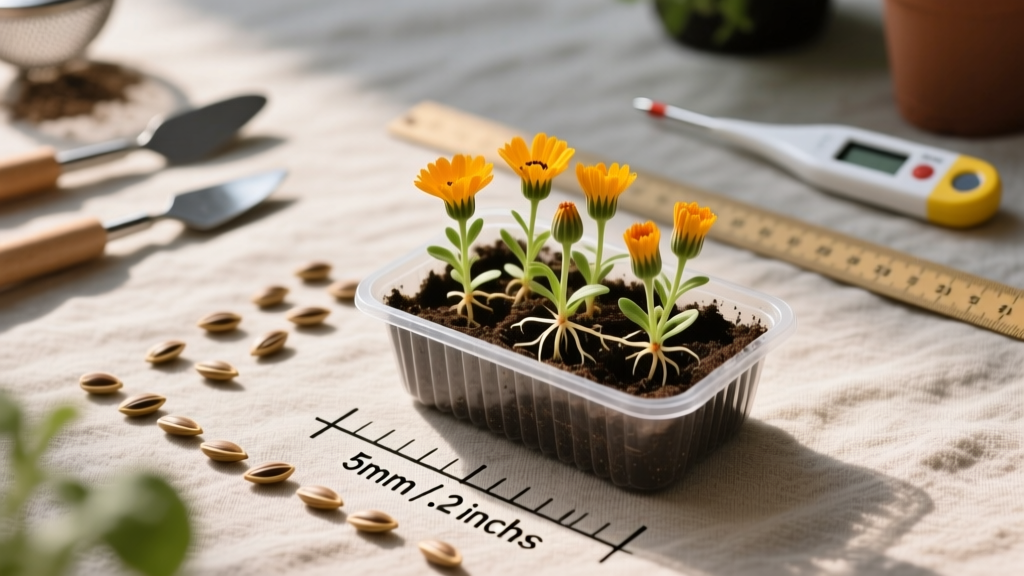 Stop Guessing How Deep to Plant Marigold Seeds Indoors — The Exact Depth (in Millimeters & Inches), Timing, and Soil Prep That Guarantees 92% Germination — Even for First-Time Growers